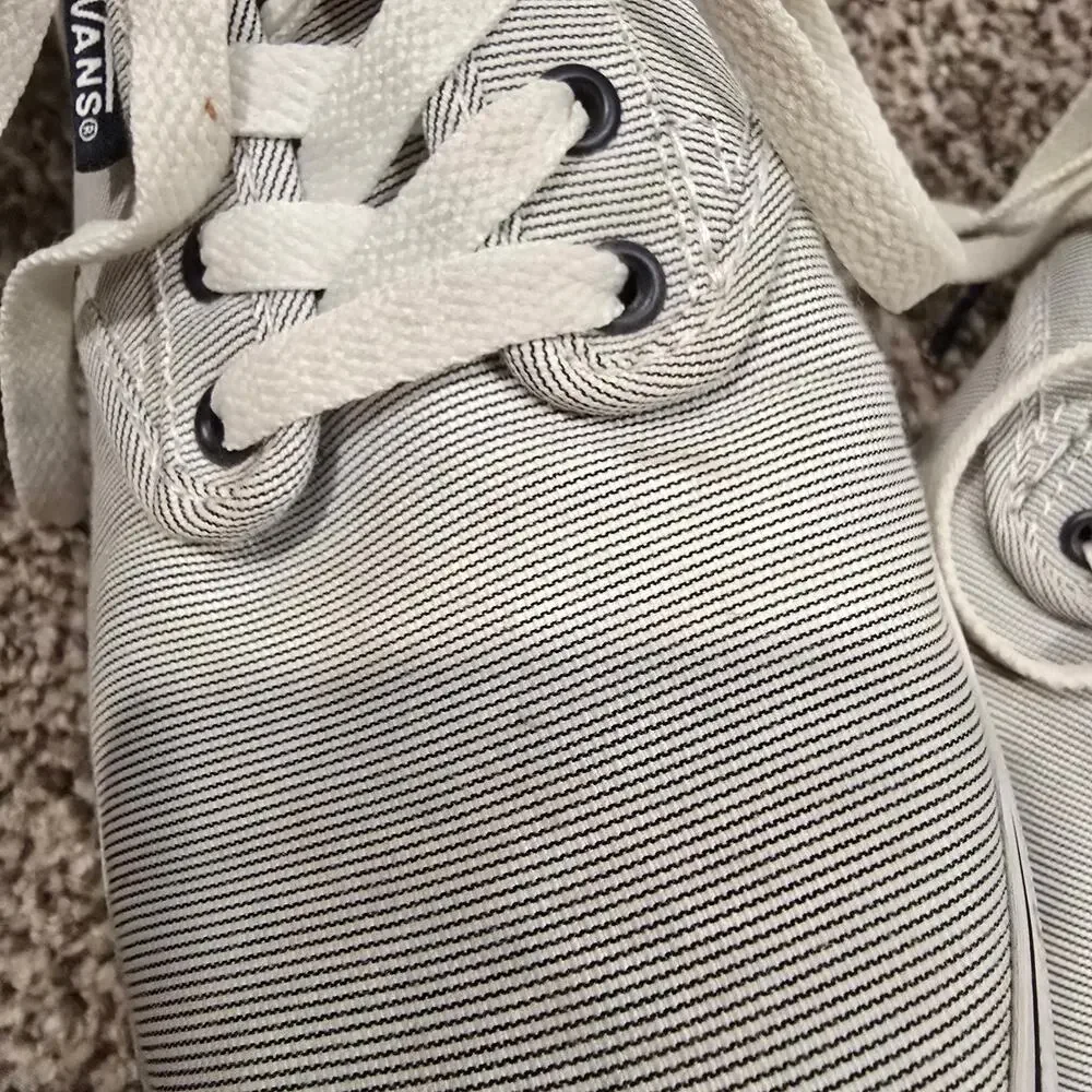 Women's Vans Gray Striped Lace Up Casual Sneakers | Size 7.5